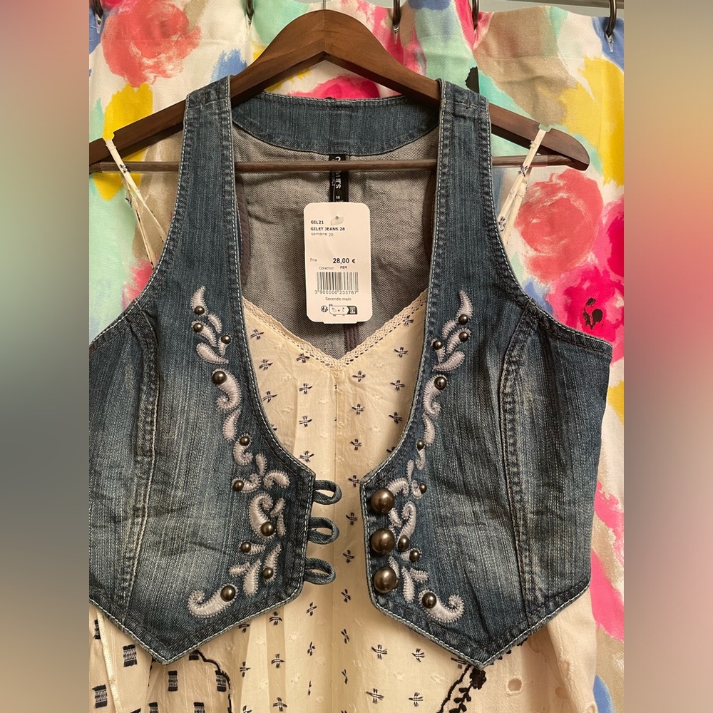 Vintage Denim Vest Size M